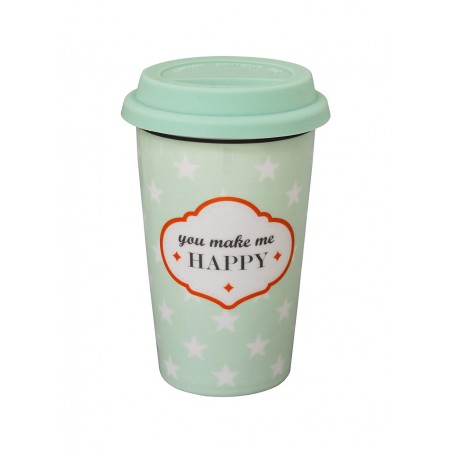 Travel Mug *You make me happy* - Krasilnikoff