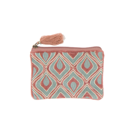 Kosmetiktasche klein / Pouch Rose/turquoise velvet - by Room