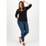 Logo 3/4sleeve decollete shirt - simply black - Blutsgeschwister
