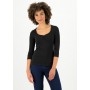 Logo 3/4sleeve decollete shirt - simply black - Blutsgeschwister