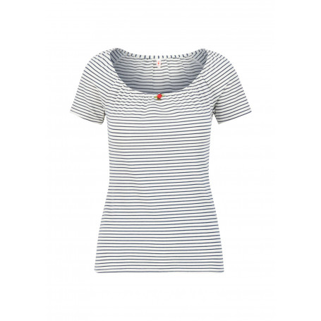 logo stripe heart t-shirt- blue - Blutsgeschwister