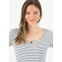 logo stripe heart t-shirt- blue - Blutsgeschwister