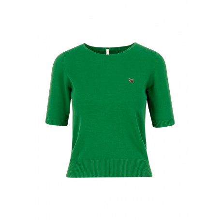 logo pully roundneck 1/2 arm -green patina - Blutsgeschwister
