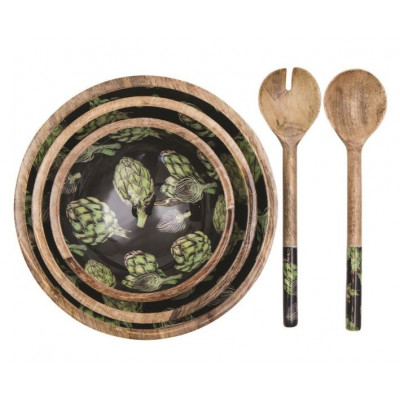 Schalen Set aus Mangoholz - artichoke / Artiscok- by Room